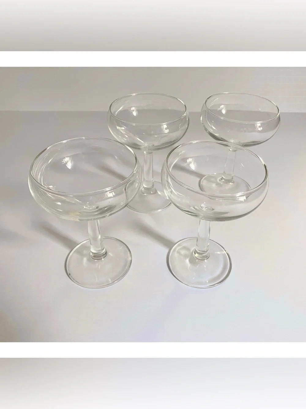 Set of Four Six-Ounce Stemmed Coupe Glasses